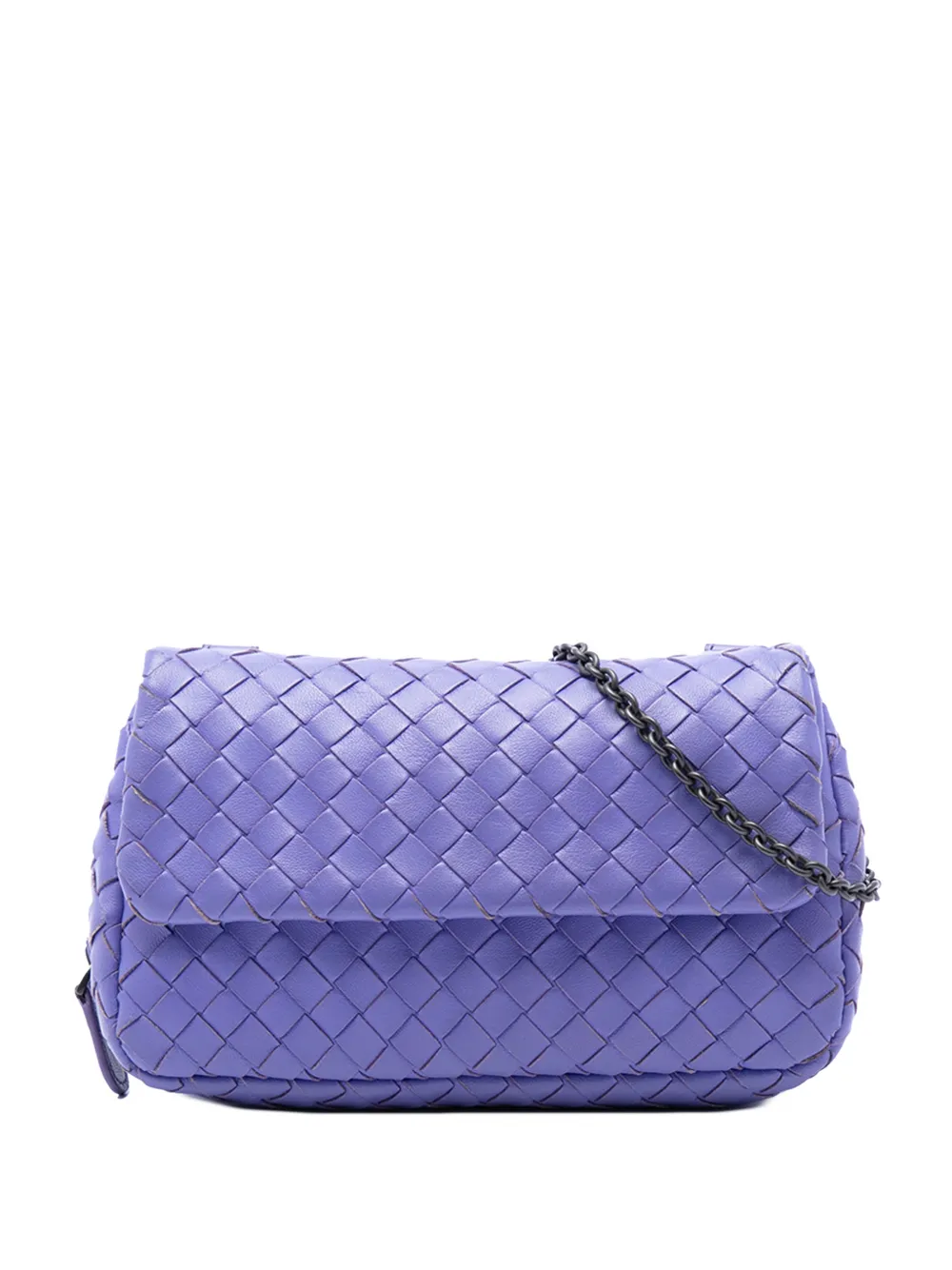 Bottega Veneta Pre-Owned 2012-2026 Mini Nappa Intrecciato Expandable Chain Flap crossbody bag - Viola