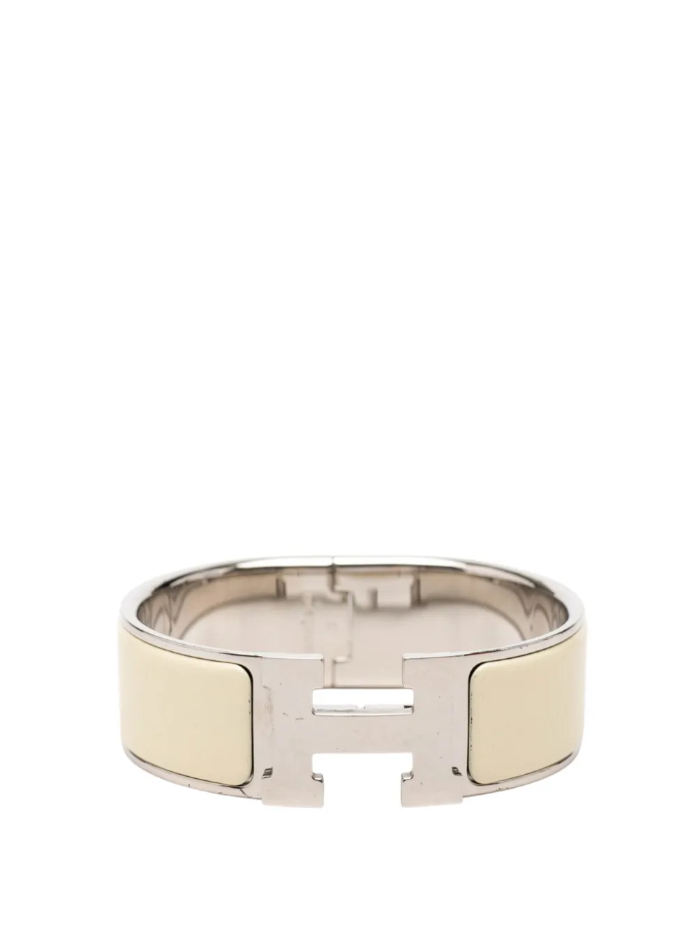 Hermès Pre-Owned 2019 Wide Enamel Clic Clac H Bracelet PM costume bracelet - Silber