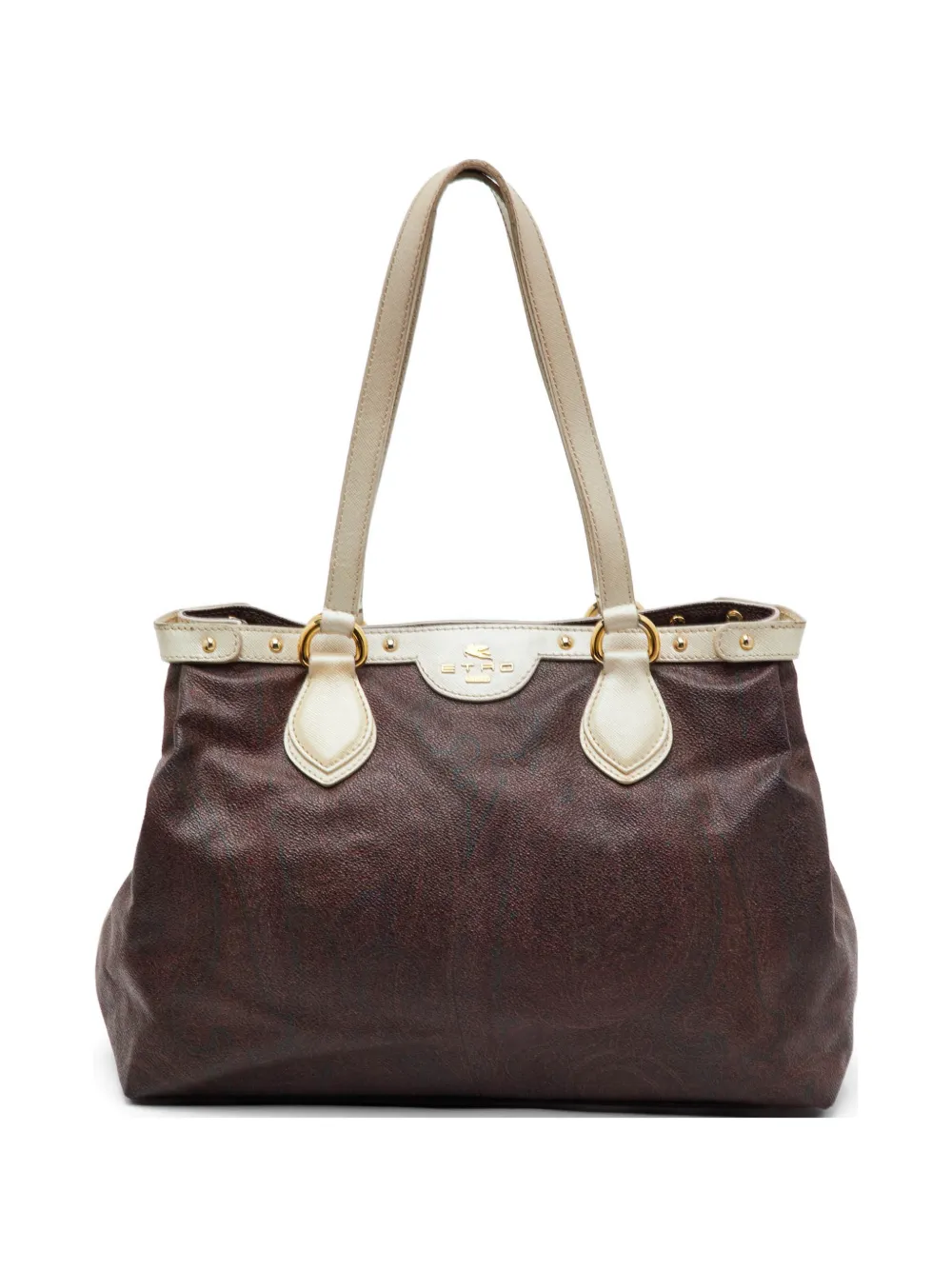 Etro Pre-Owned paisley-print leather tote bag - Marrone