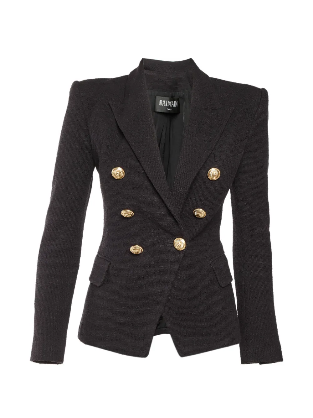 Balmain Pre-Owned double-breasted tweed blazer - Schwarz