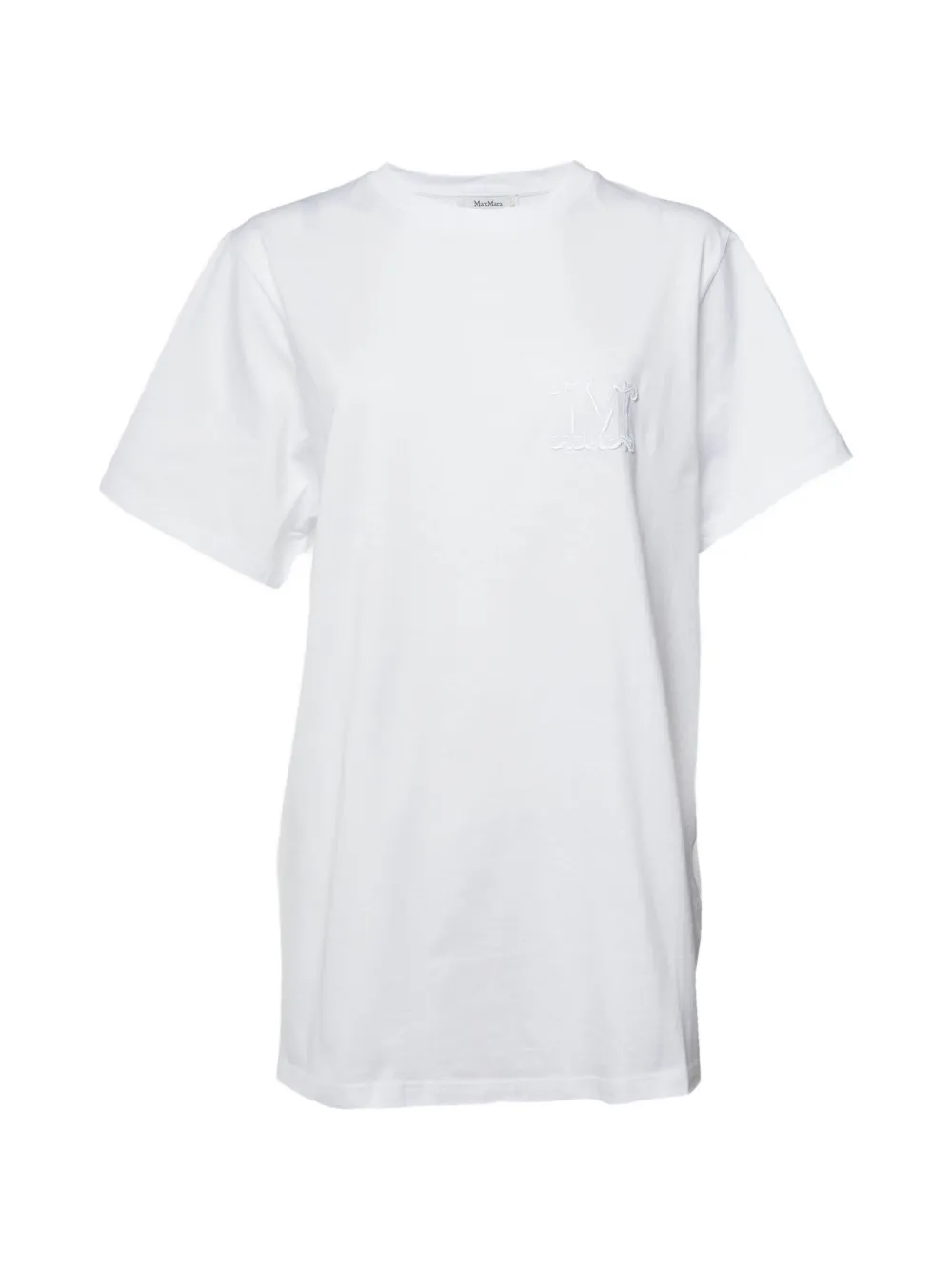 Max Mara logo-embroidered crew-neck T-shirt - Bianco