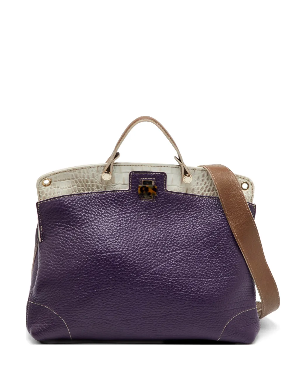 Furla small Piper croc-embossed tote bag - Viola