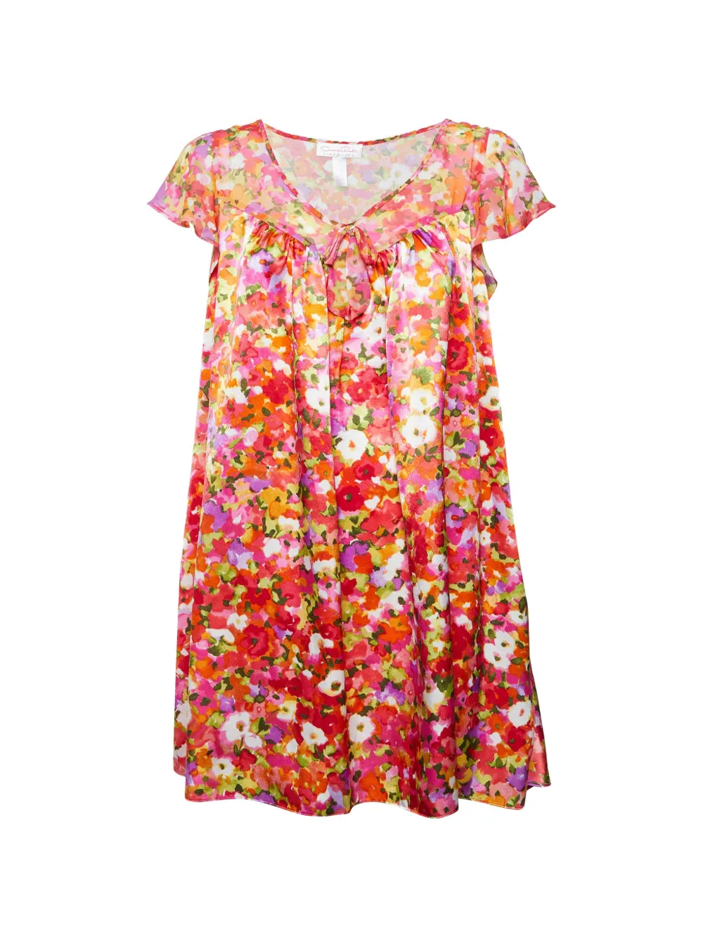 Oscar de la Renta Pre-Owned floral-print satin night gown - Rosa