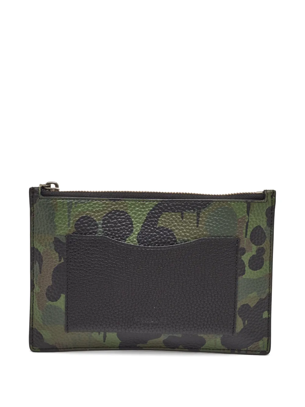 Coach camouflage-print leather pouch - Verde