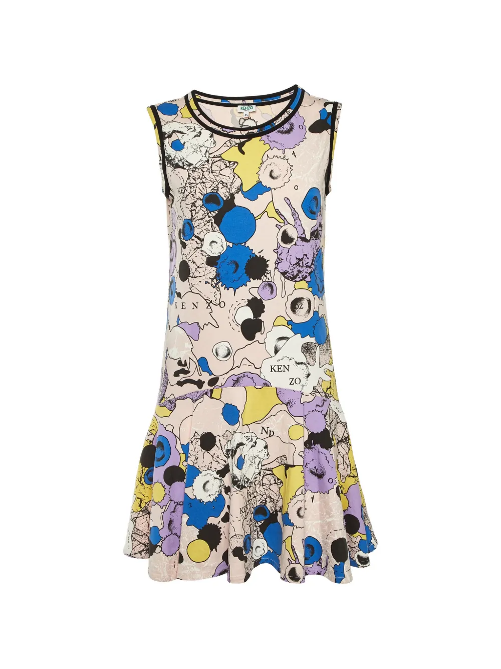 Kenzo Pre-Owned printed flounce midi dress - Toni neutri