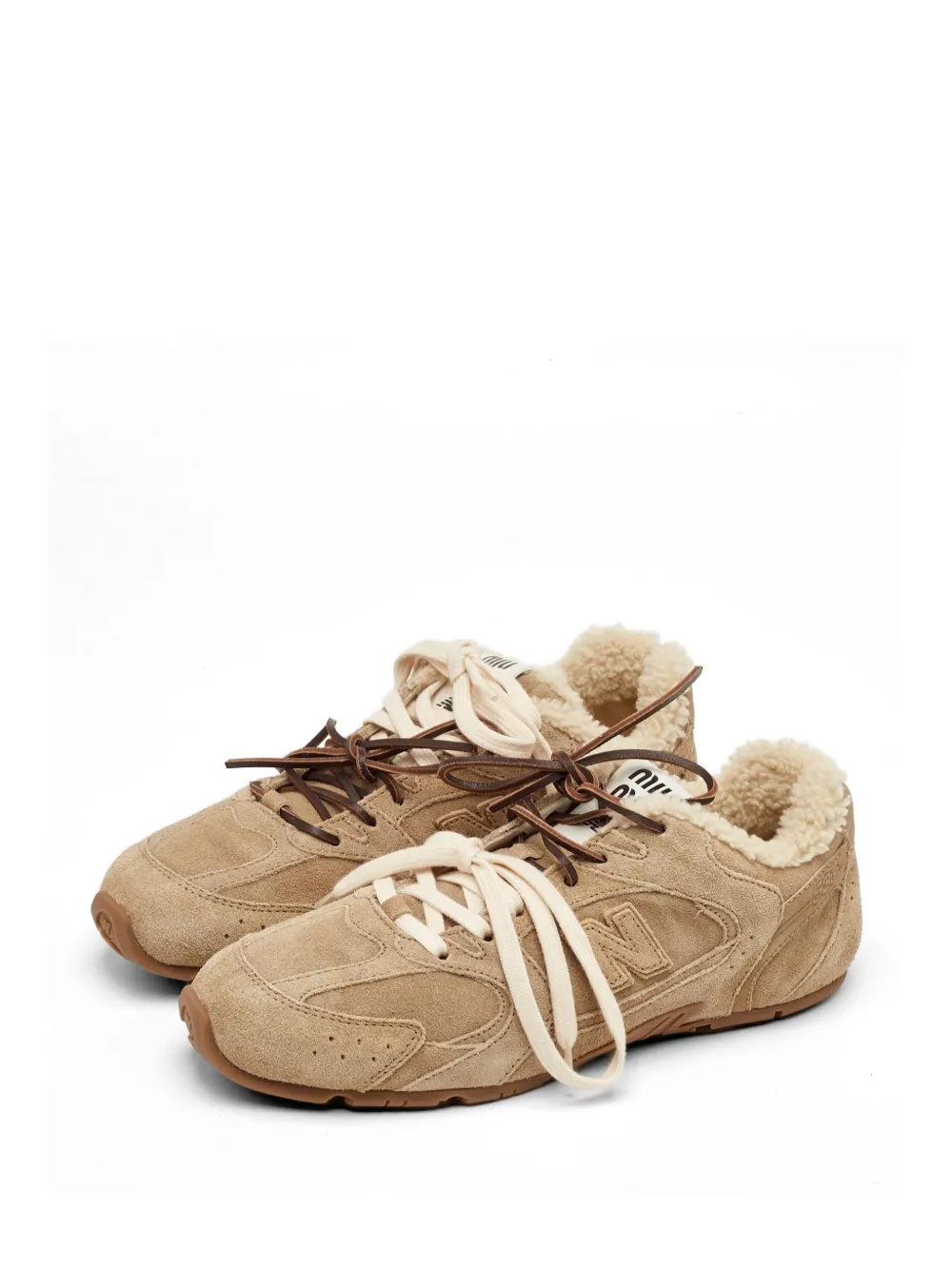 Miu Miu Pre-Owned x New Balance 530 SL suede sneakers - Nude