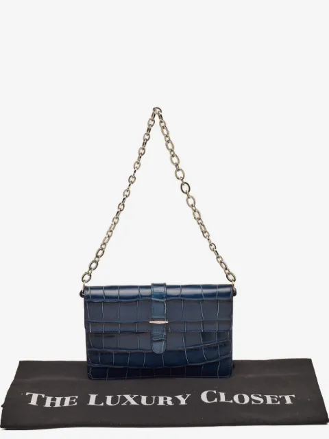 Furla Greta croc-embossed clutch bag