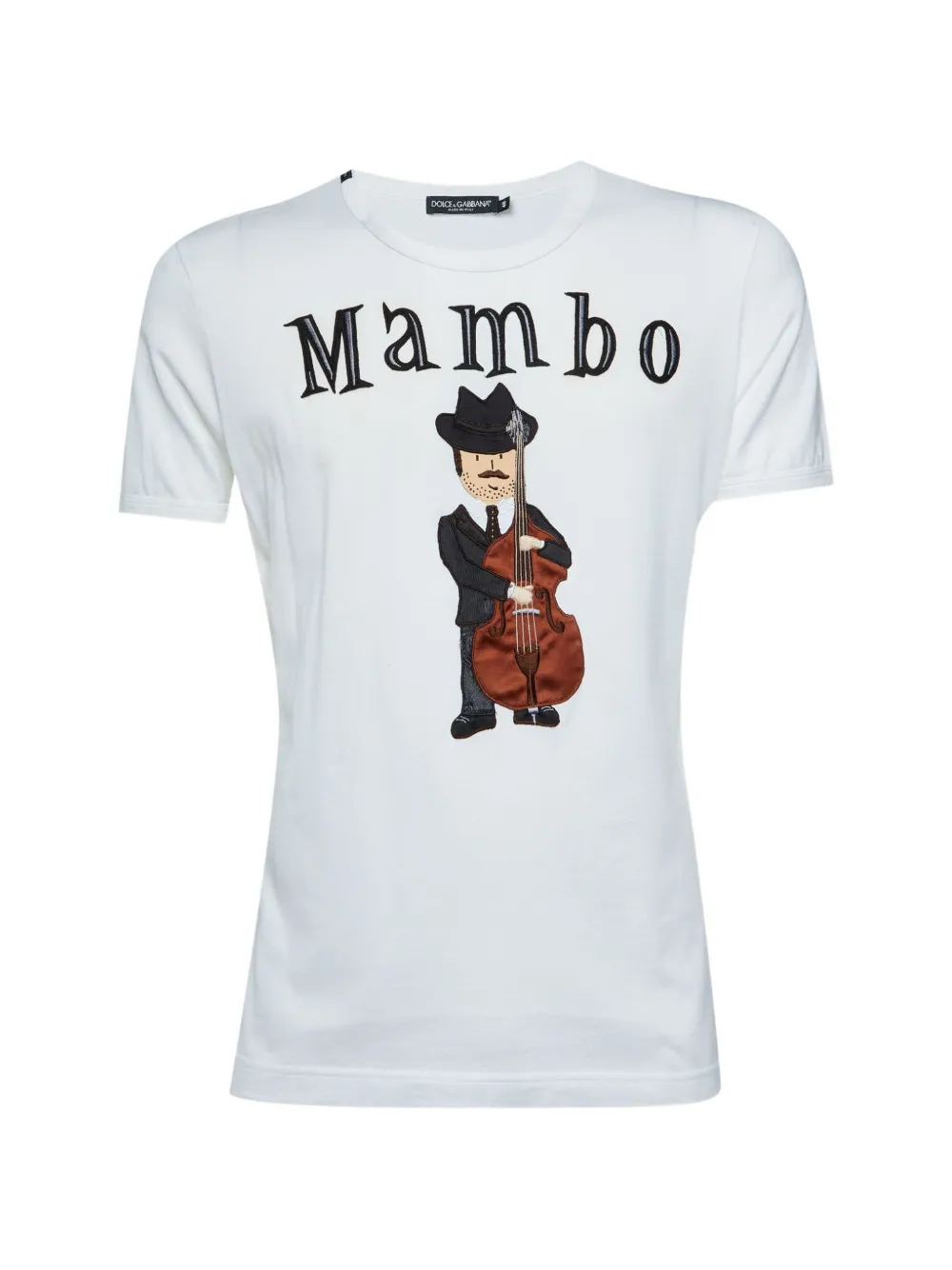 Dolce & Gabbana Pre-Owned Mambo-embroidered T-shirt - Bianco