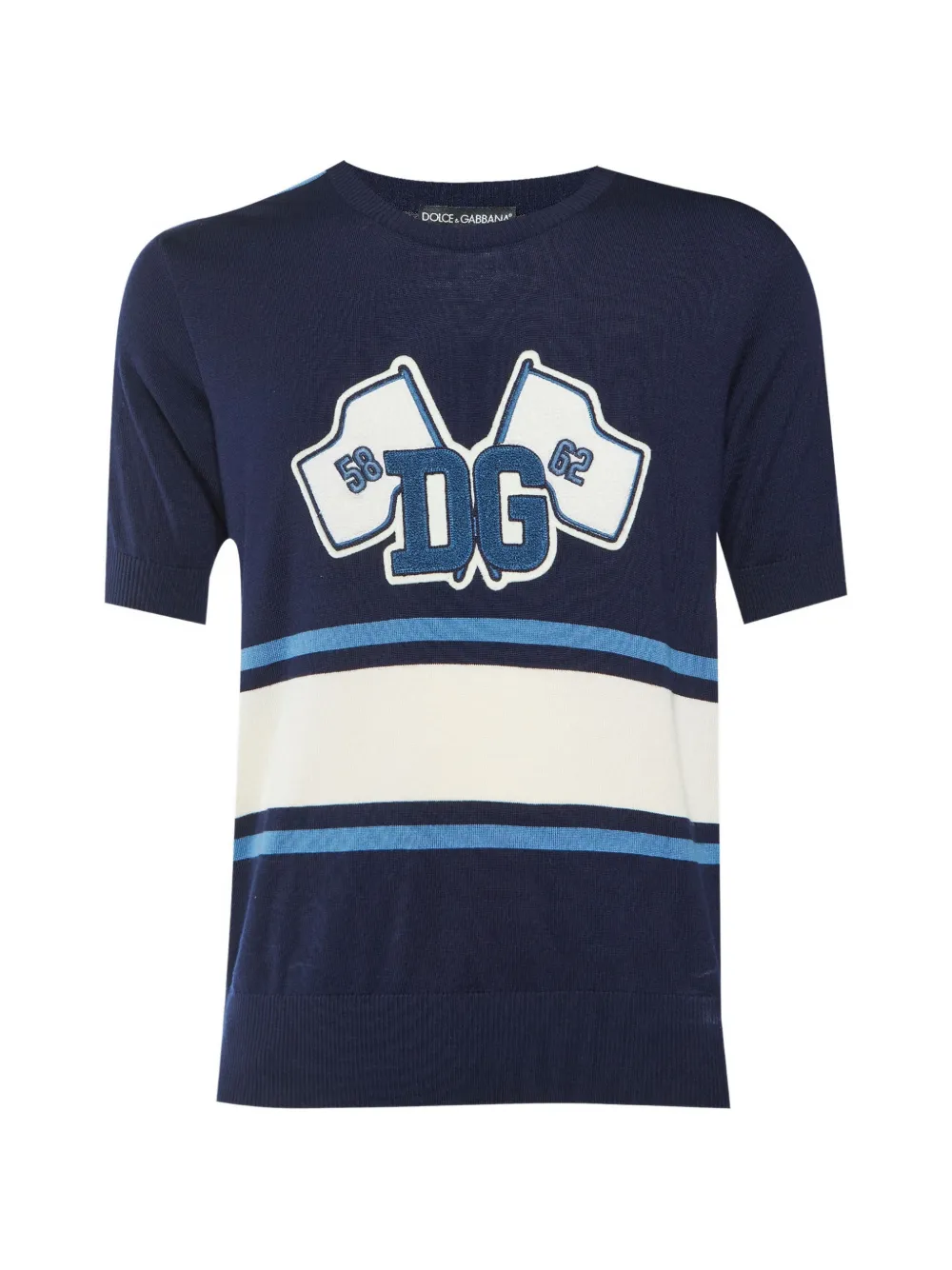 Dolce & Gabbana Pre-Owned DG logo striped sweater - Blu