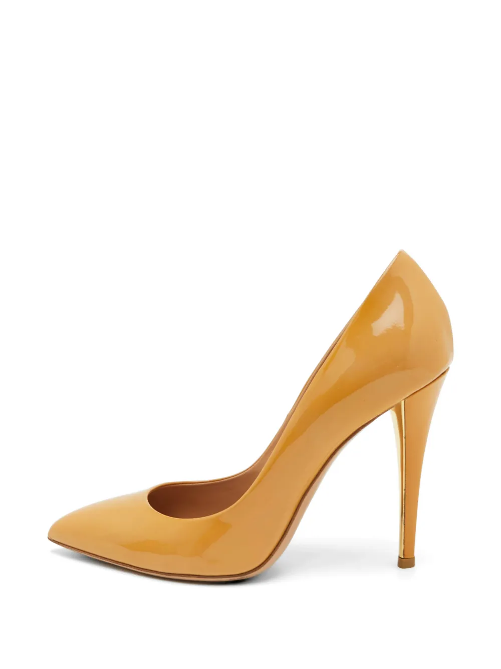 Saint Laurent Pre-Owned pointed-toe patent-leather pumps - Nude