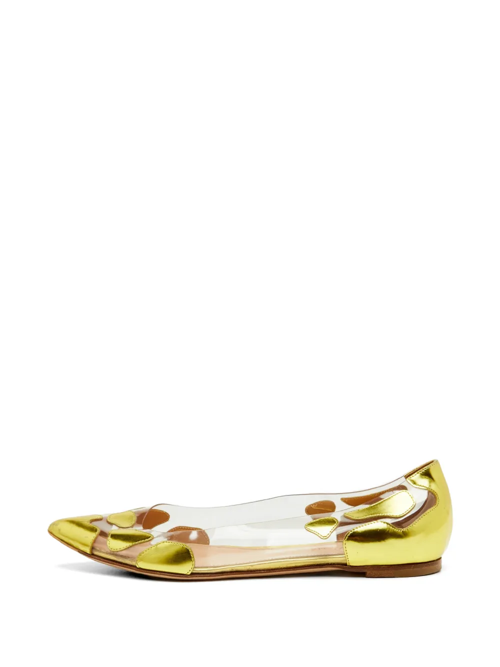 Gianvito Rossi Plexi pointed-toe ballet flats - Oro
