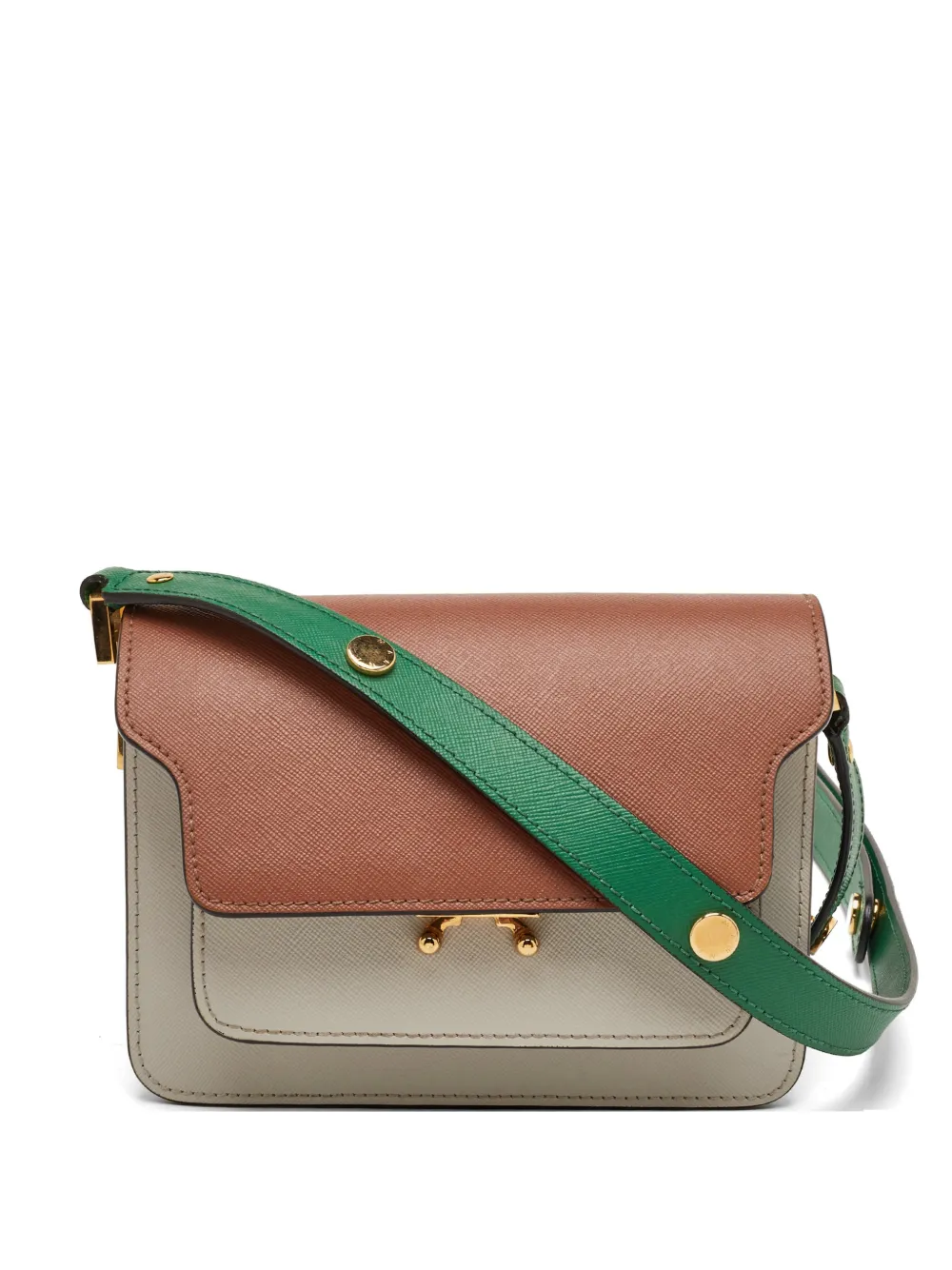 Marni Pre-Owned Trunk Saffiano leather shoulder bag - Marrone