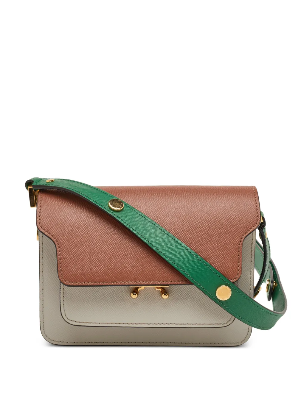 Marni Pre-Owned Trunk Saffiano leather shoulder bag - Marrone