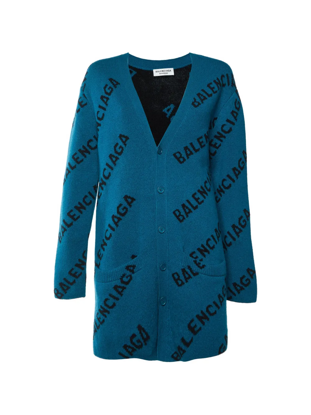 Balenciaga Pre-Owned all-over logo knitted cardigan - Grün