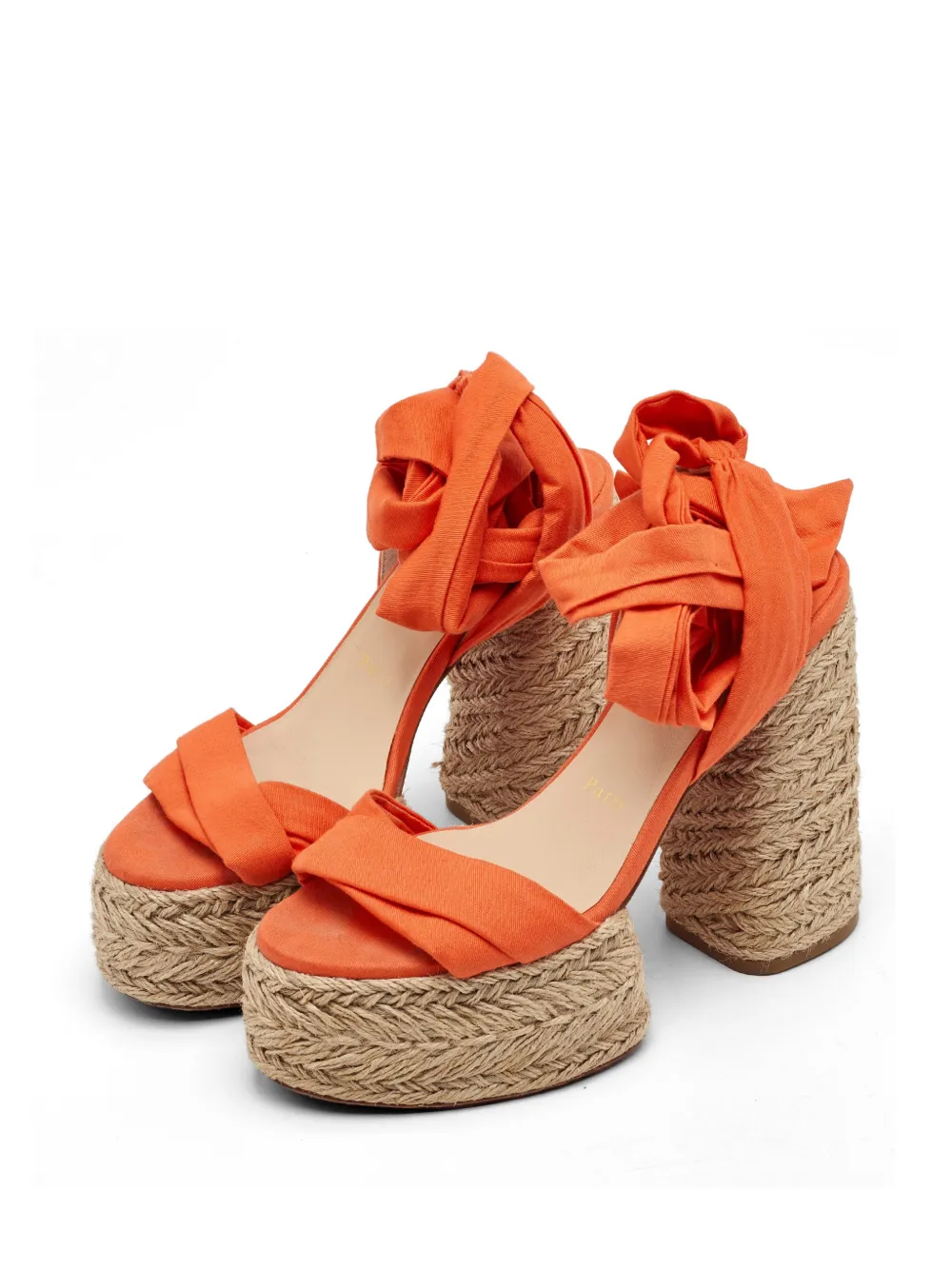 Christian Louboutin Pre-Owned espadrilles Mariza du Désert à plateforme - Orange
