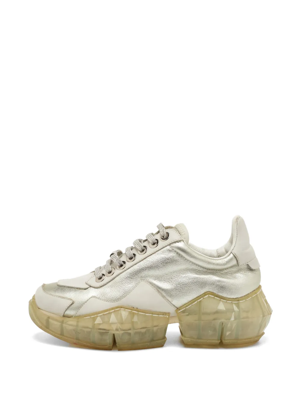 Jimmy Choo Pre-Owned Diamond leather sneakers - Silber