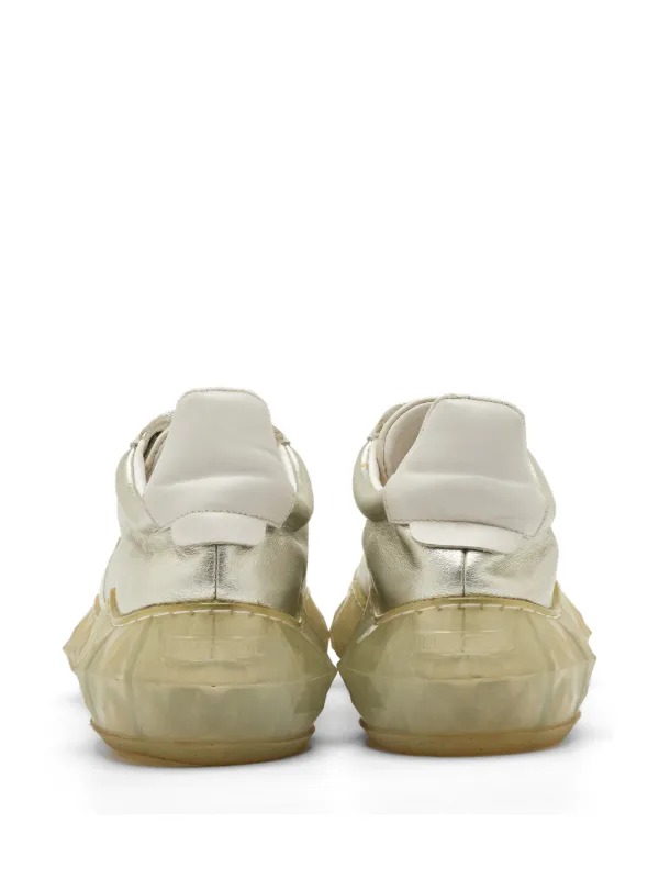 Jimmy Choo Pre-Owned Diamond Leather Sneakers | Silver | FARFETCH
