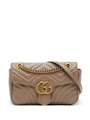Gucci Pre-Owned Blondie NM Chain Flap Bag Suede And Leather Small