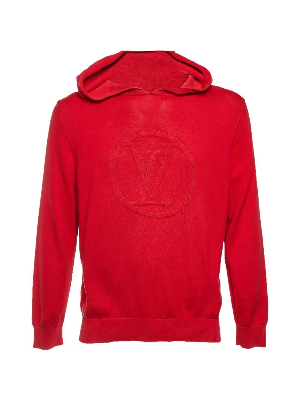 Louis Vuitton Pre-Owned logo-print knit hoodie - Rosso
