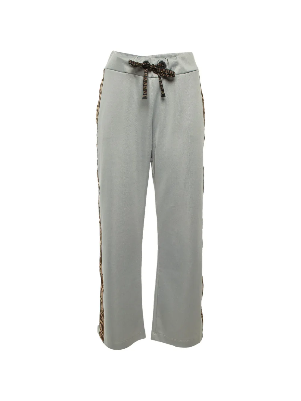 Fendi Pre-Owned logo-band wide-leg track pants - Grigio