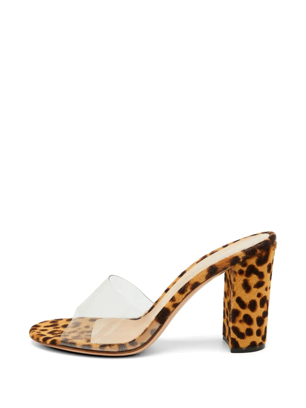 Gianvito Rossi leopard-print block-heel sandals - Toni neutri