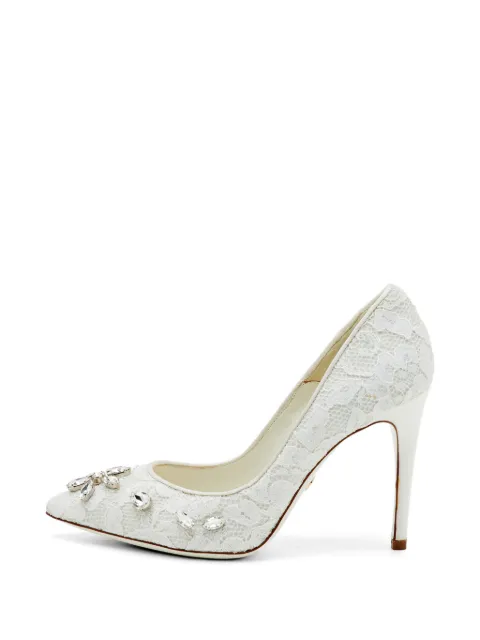 Loriblu crystal-embellished lace pumps