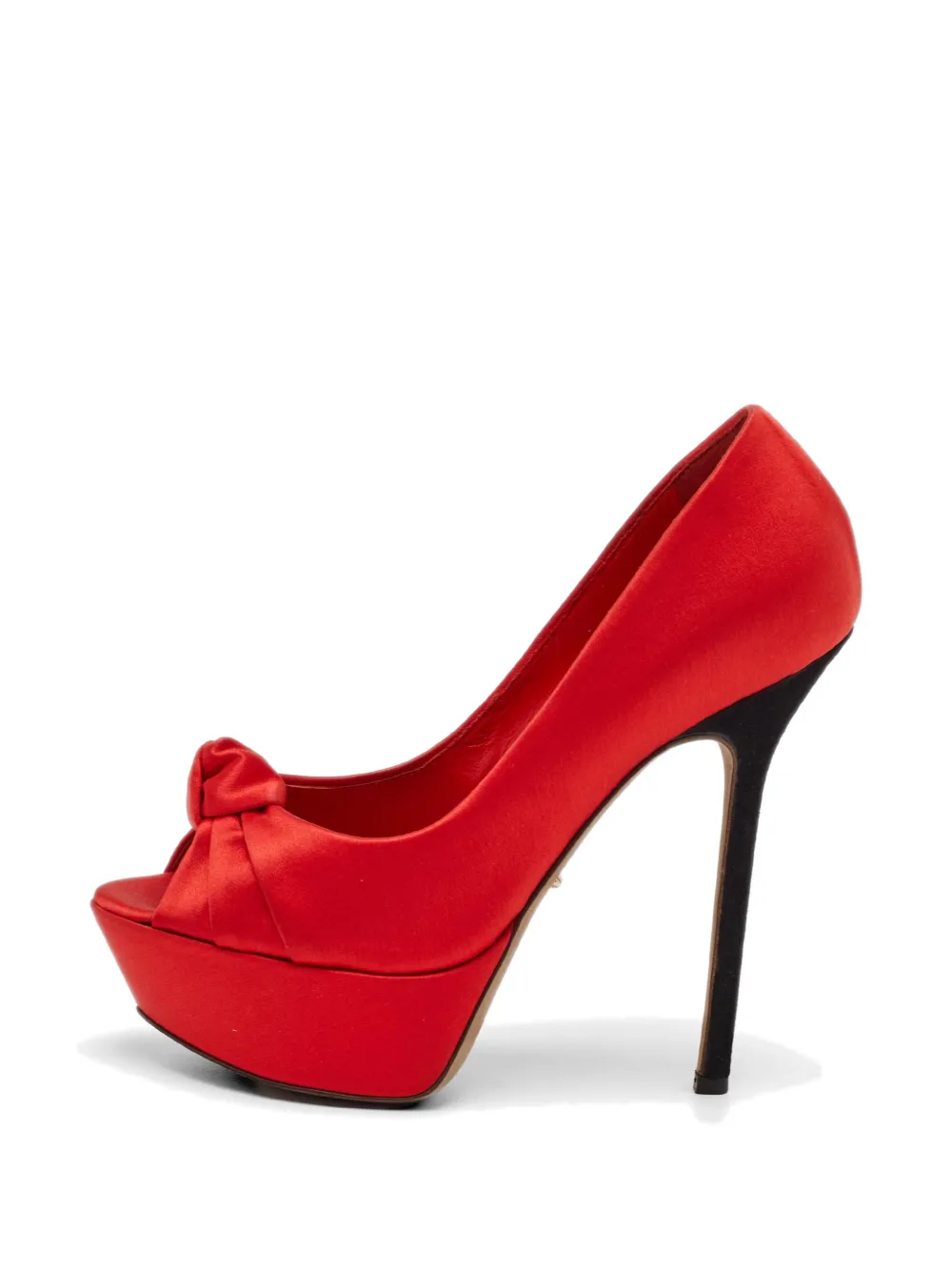 Pre-owned Sergio Rossi Knot Peep-toe Pumps In Red