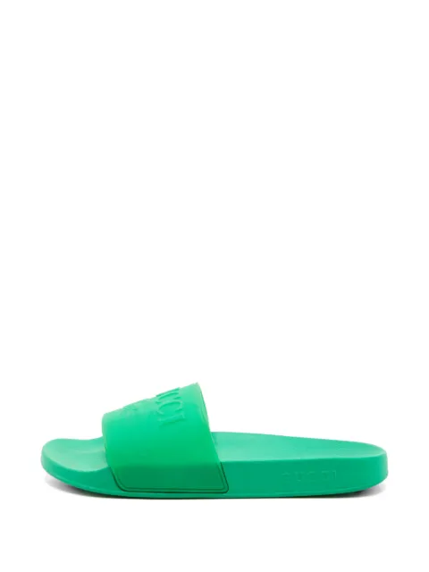 Gucci Pre-Owned logo pool slides
