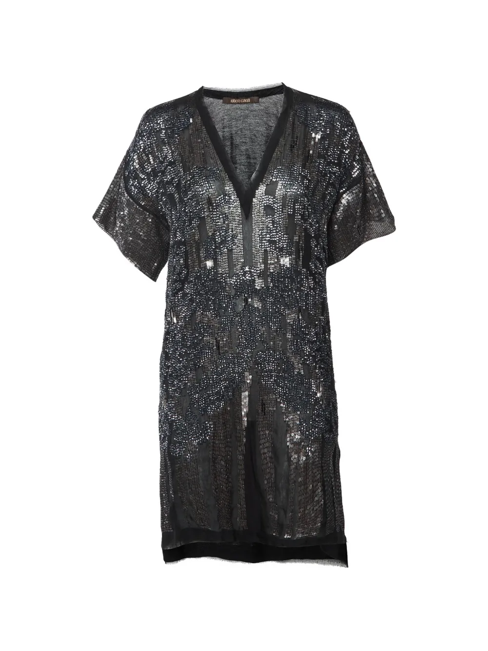 Roberto Cavalli Vintage sequined shift mini dress - Nero