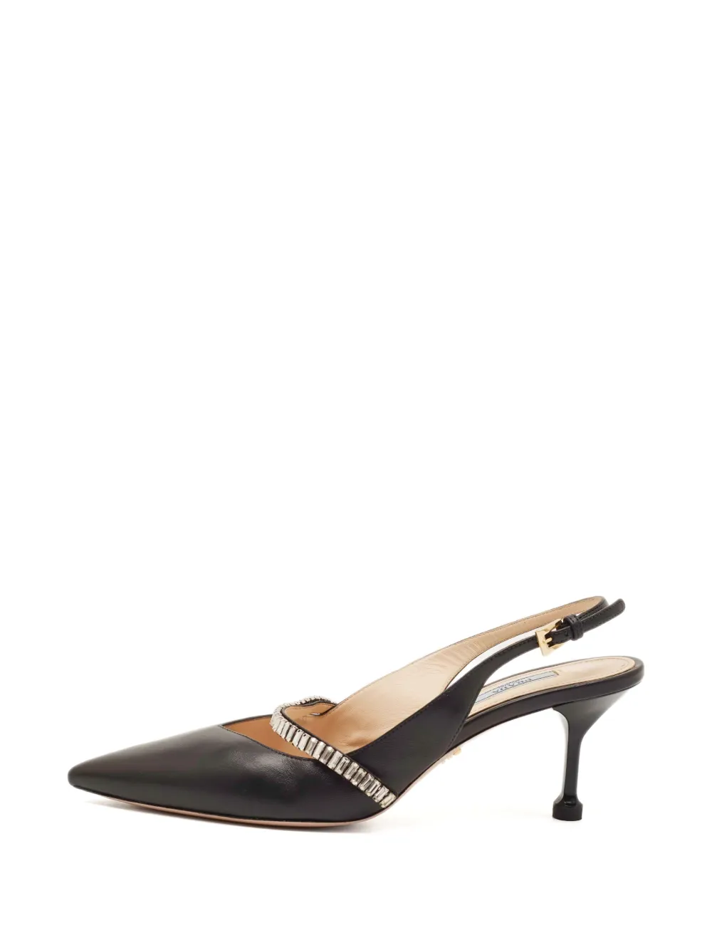 Prada Pre-Owned crystal-embellished pointed-toe pumps - Nero