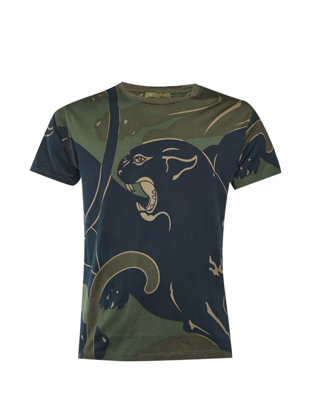 Valentino Garavani Pre-Owned camo panther-print T-shirt - Verde
