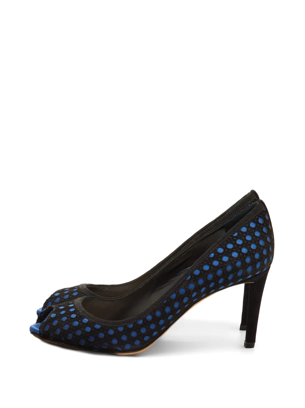Christian Dior Pre-Owned Cannage peep-toe heeled pumps - Schwarz