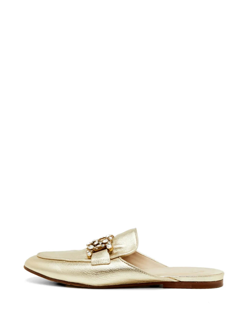 Tod's Vintage Kate crystal-embellished flat mules - Oro