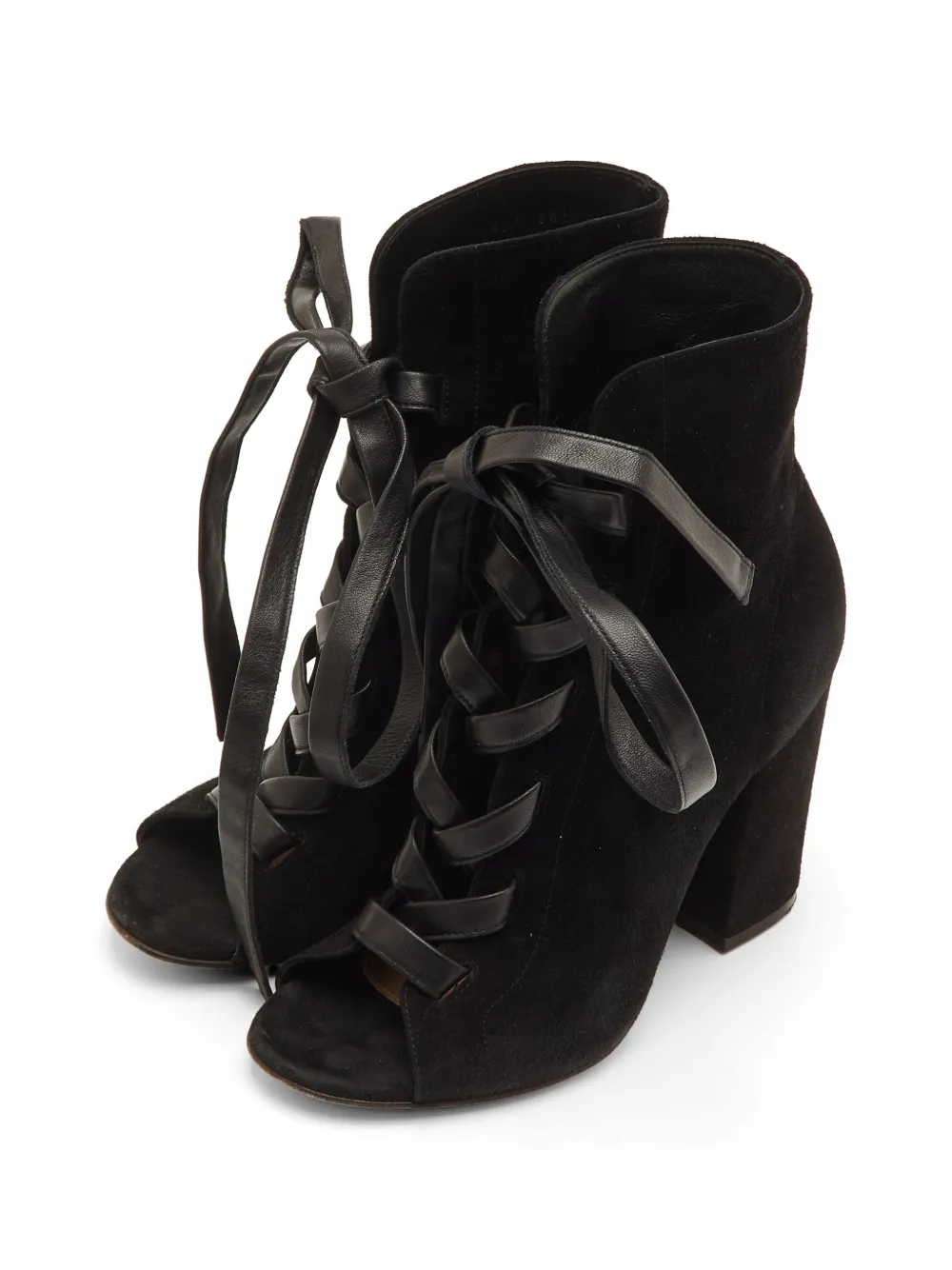 Gianvito Rossi lace-up open-toe ankle boots - Schwarz