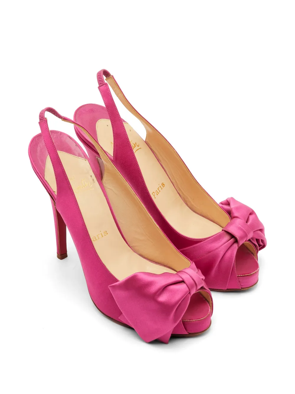 Christian Louboutin Pre-Owned bow-detail platform sandals - Rosa