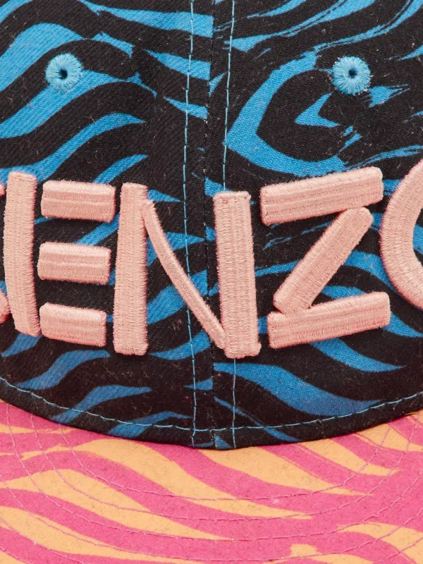 Kenzo Pre-Owned x New Era Printed Canvas Baseball Cap | Blue