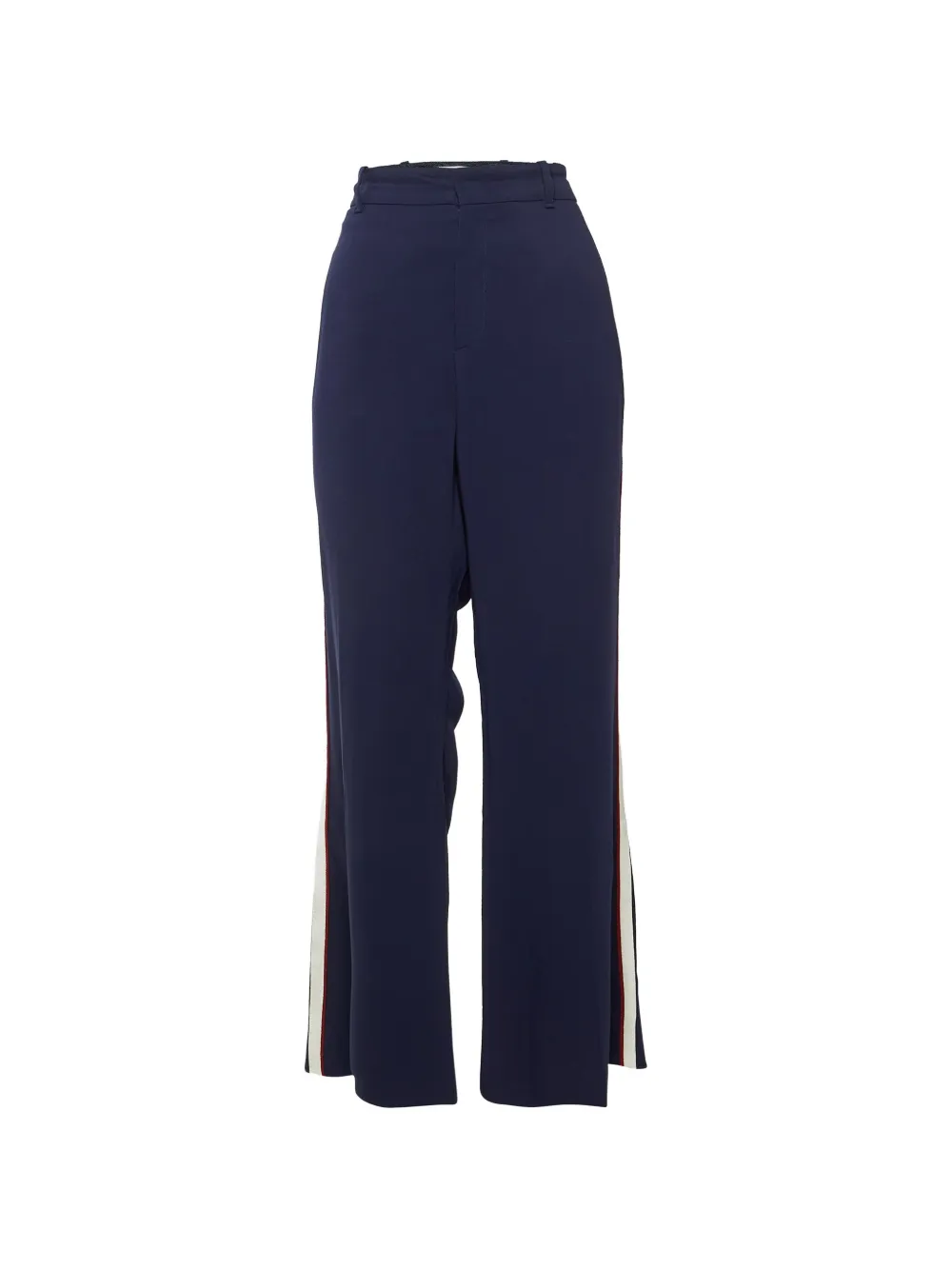 Gucci Pre-Owned Web-stripe cropped trousers - Blau