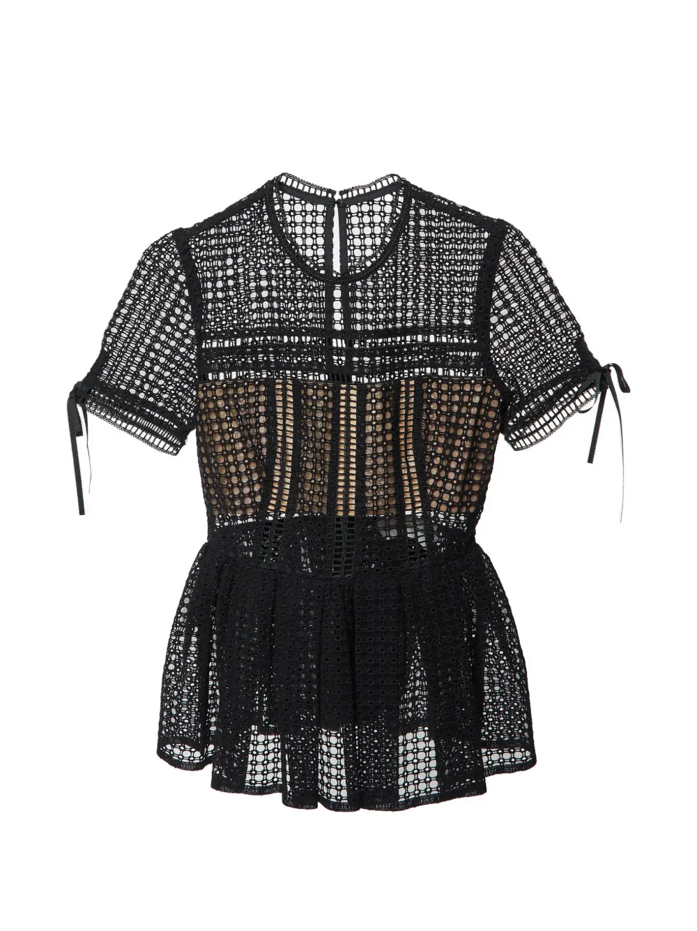 Self-Portrait perforated top - Nero
