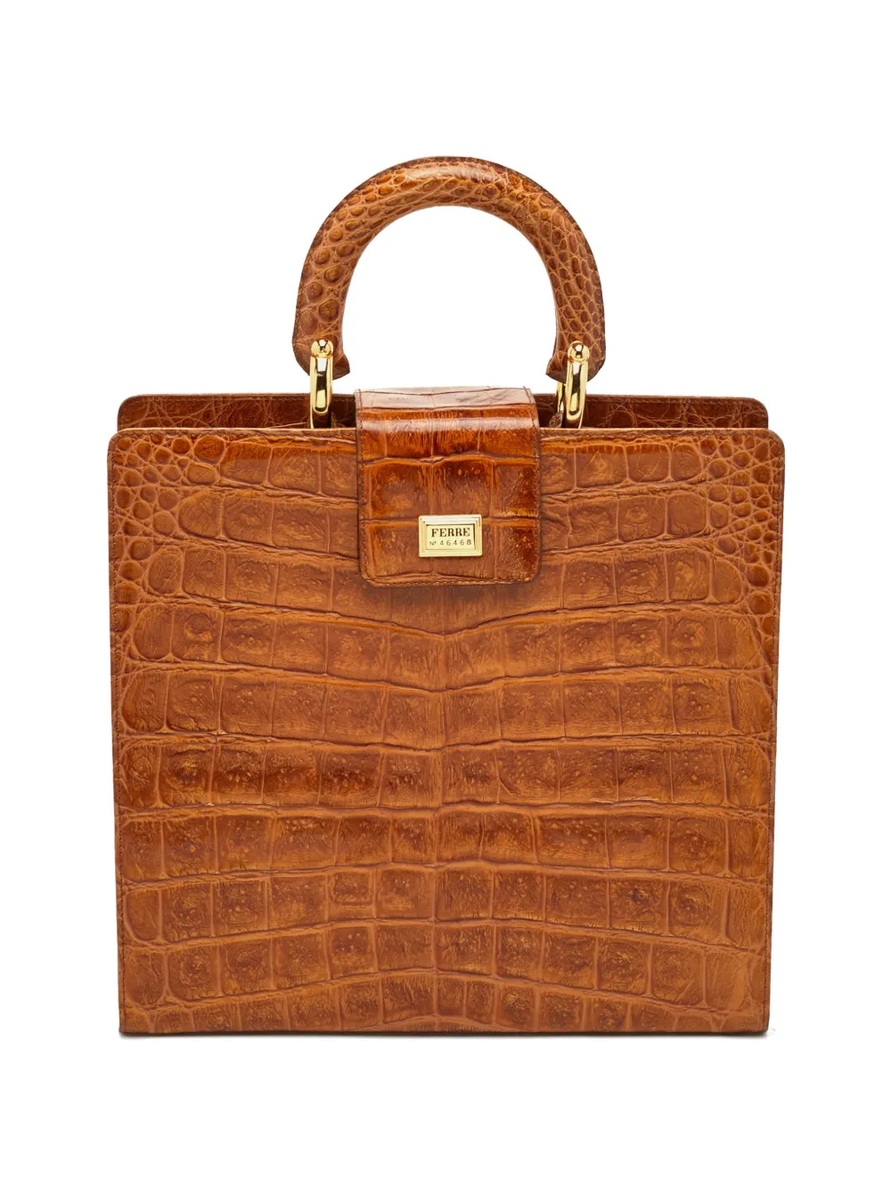 Gianfranco Ferré crocodile-embossed leather tote bag - Marrone