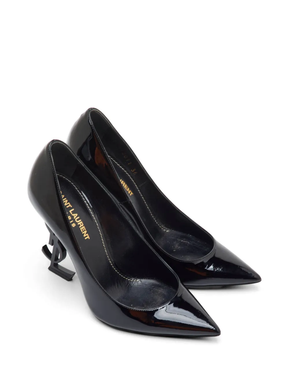 Pre-owned Saint Laurent Opium Pointed Toe Heeled Pumps In Black