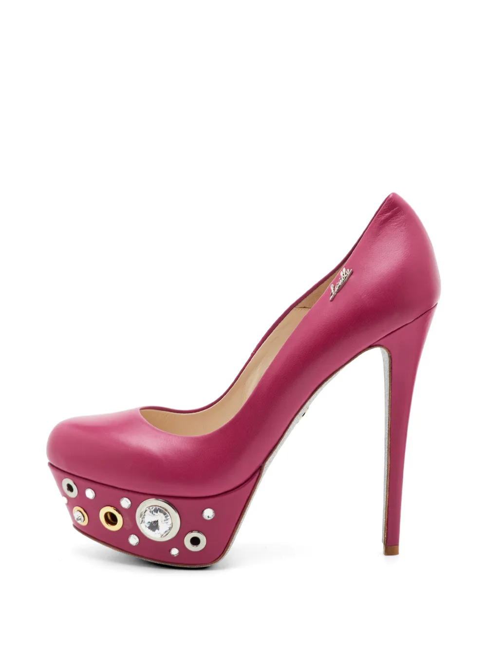 Loriblu eyelet crystal-embellished platform pumps - Rosa