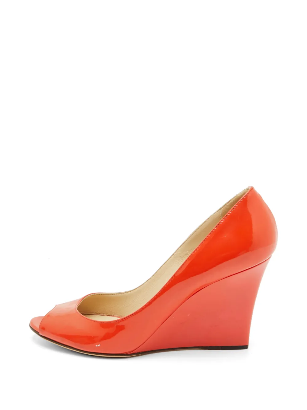 Jimmy Choo Pre-Owned peep-toe wedge pumps - Orange