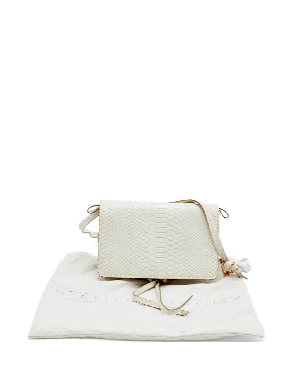 Stella McCartney Pre-Owned python-effect crossbody bag - Bianco