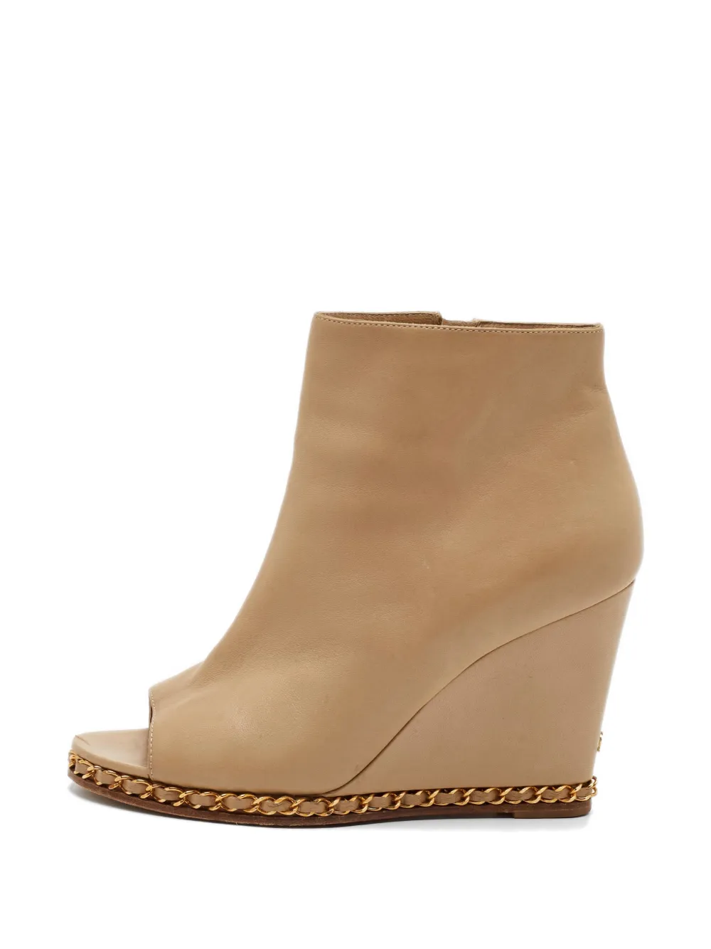 CHANEL Pre-Owned CC chain-link ankle boots - Nude