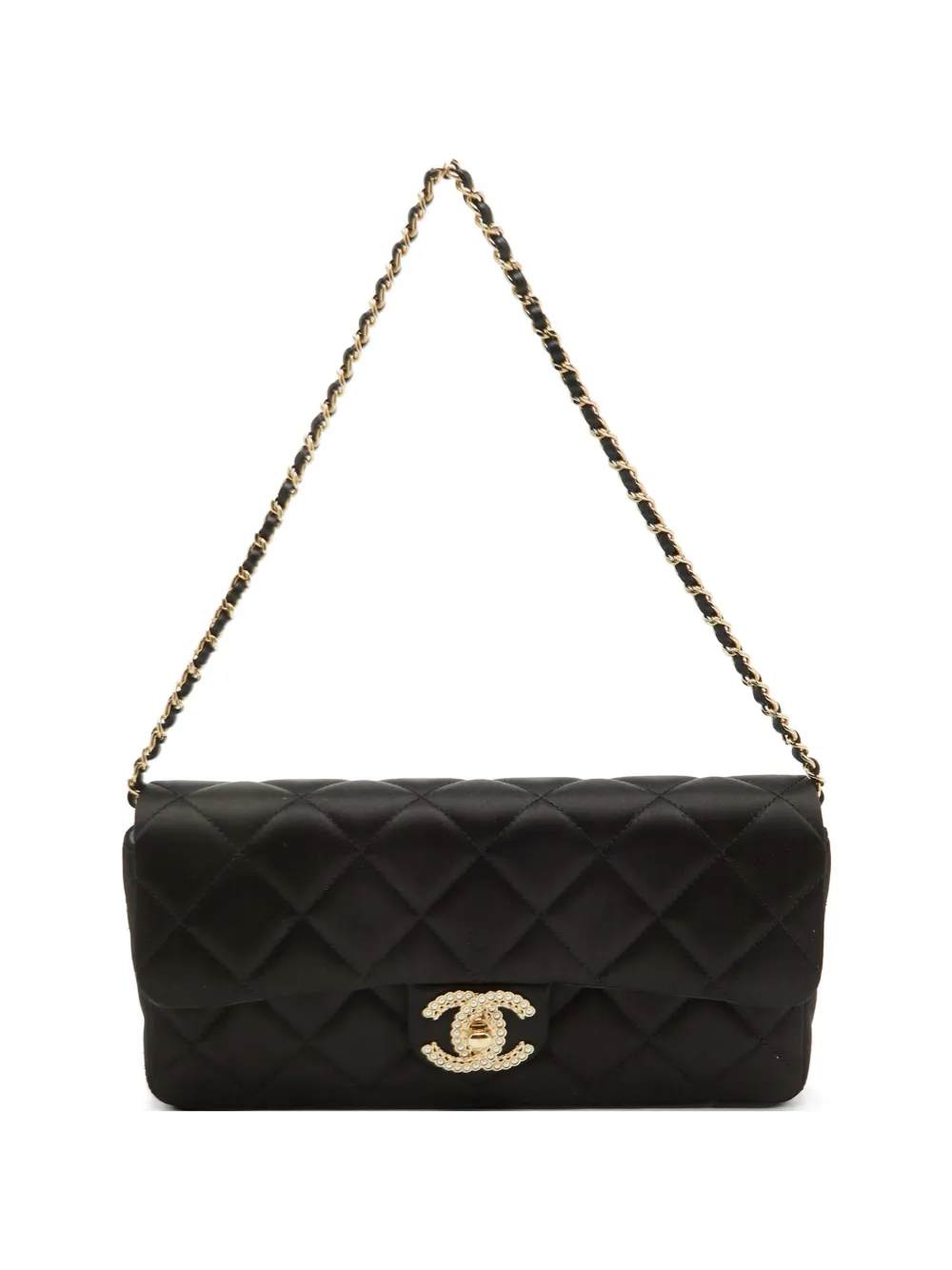 CHANEL Pre-Owned quilted pearl-studded CC shoulder bag - Schwarz
