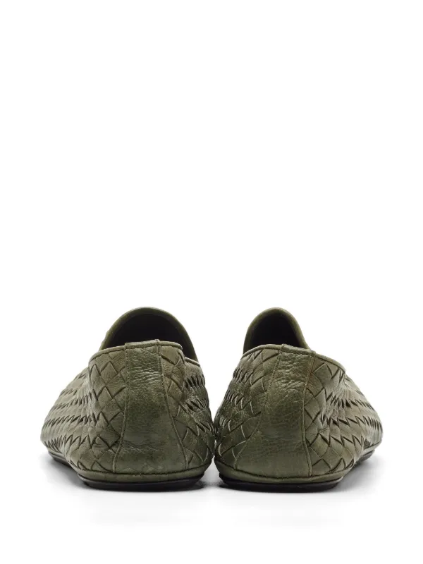 Bottega Veneta Pre-Owned イントレチャート ローファー | グリーン 