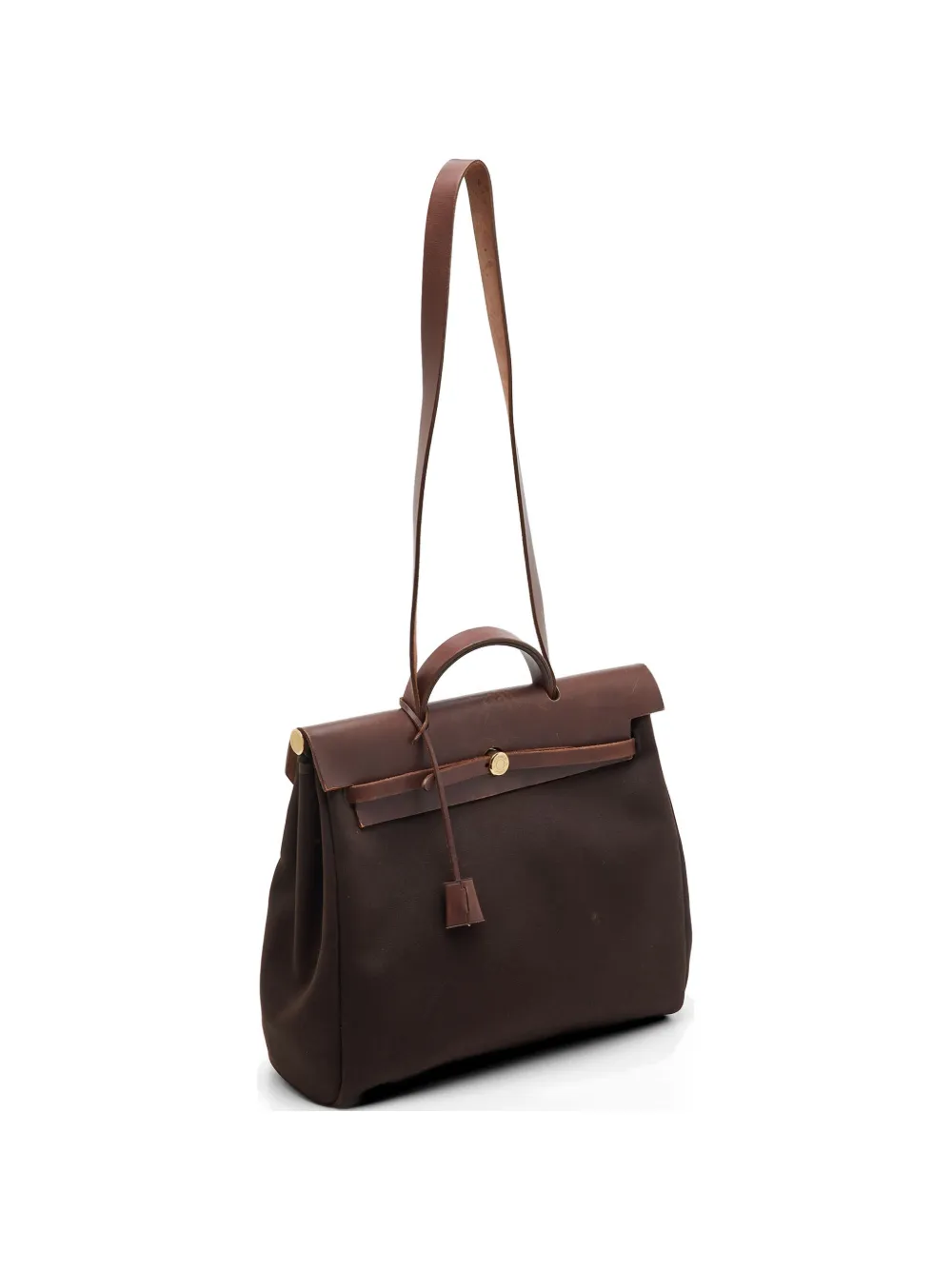Pre-owned Hermes 2002 39 Herbag Strap Tote Bag In Brown