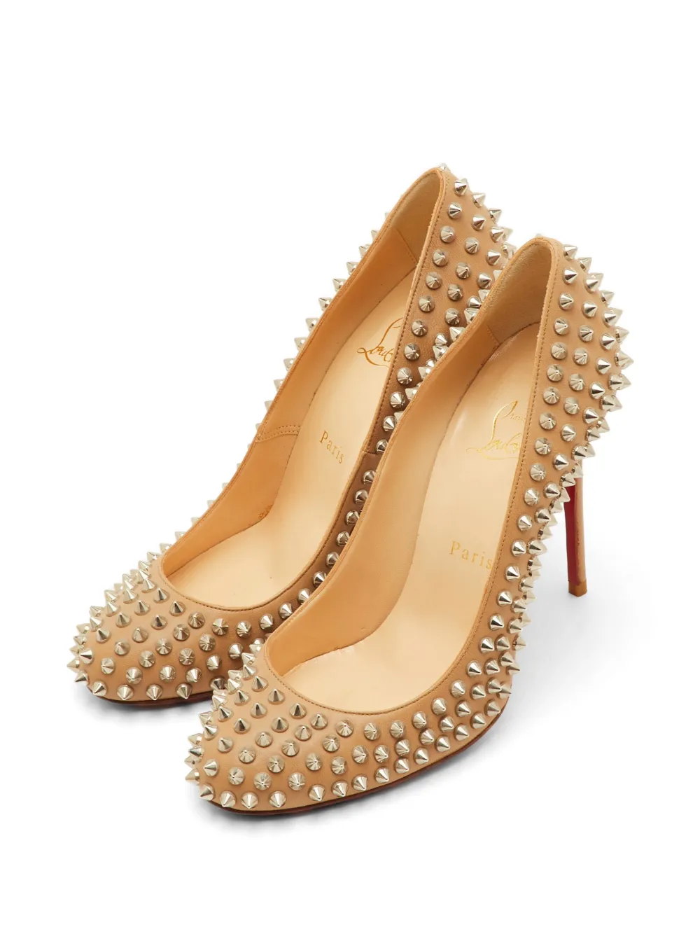 Christian Louboutin Pre-Owned Fifi Spikes heeled pumps - Nude