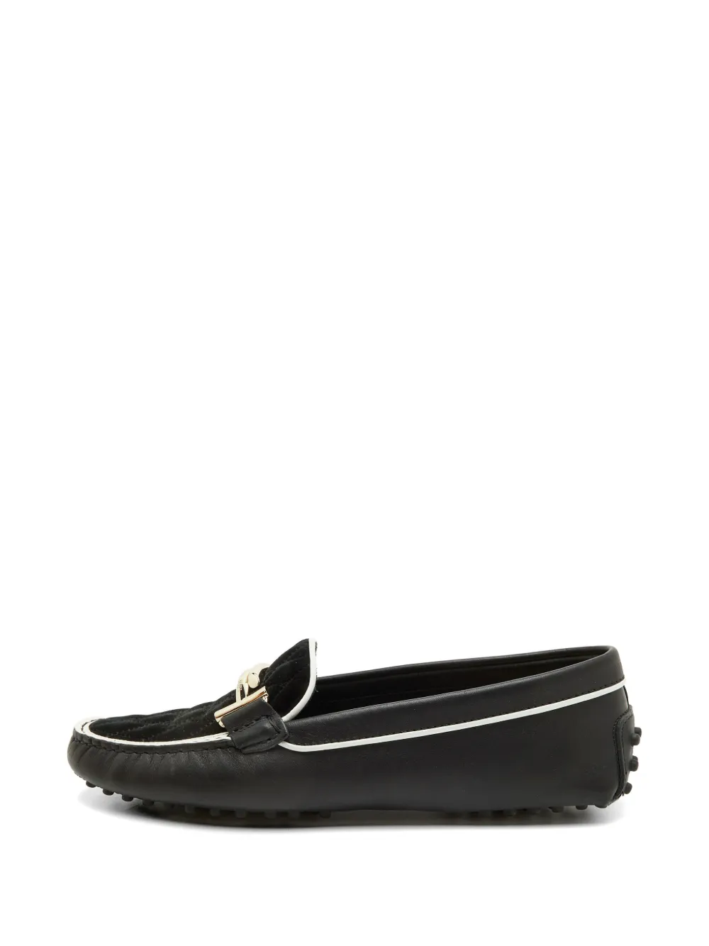 Tod's Vintage Double T quilted mocassins - Schwarz