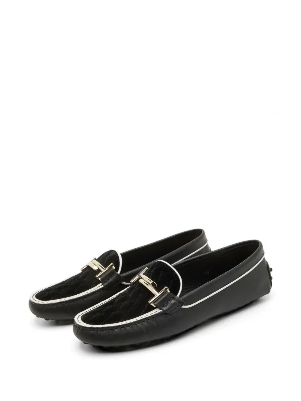 TOD'S キルティング ローファー ブラック 美品】トッズ ダブルT